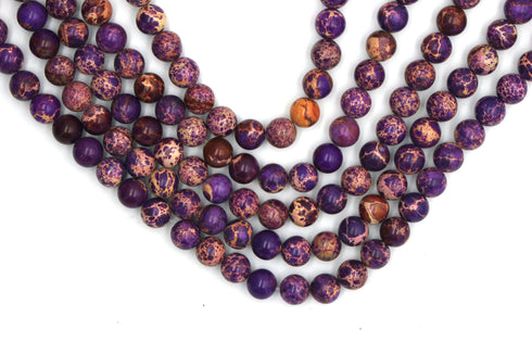 Purple Impression Jasper Gemstone Beads, 8mm, Round